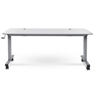 Luxor Crank Adjustable Height Mobile Flip Top Sit Stand Table-Crank Adjustable Desks-Luxor-Gray-23.6" x 71"-Ergo Standing Desks