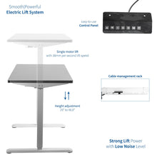 Load image into Gallery viewer, Vivo 60&quot; Wide Electric Adjustable Standing Desk with Memory Presets- White Frame-Electric Standing Desks-Vivo-Ergo Standing Desks