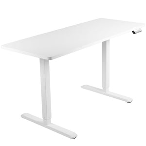 Vivo 60" Wide Electric Adjustable Standing Desk with Memory Presets- White Frame-Electric Standing Desks-Vivo-White Top-Ergo Standing Desks