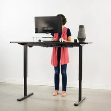 Load image into Gallery viewer, Vivo 60&quot; Wide Electric Adjustable Standing Desk with Memory Presets- Black Frame-Electric Standing Desks-Vivo-Ergo Standing Desks
