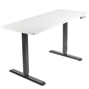 Vivo 60" Wide Electric Adjustable Standing Desk with Memory Presets- Black Frame-Electric Standing Desks-Vivo-White Top-Ergo Standing Desks