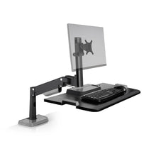 Load image into Gallery viewer, Innovative Winston Lift Edge Mount One Monitor Adjustable Standing Desk Converter-Standing Desk Converters-Innovative-Vista Black-Ergo Standing Desks