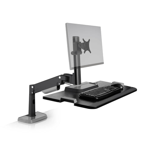 Innovative Winston Lift Edge Mount One Monitor Adjustable Standing Desk Converter-Standing Desk Converters-Innovative-Vista Black-Ergo Standing Desks