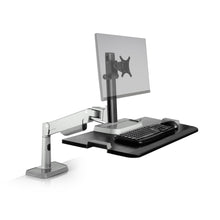 Load image into Gallery viewer, Innovative Winston Lift Edge Mount One Monitor Adjustable Standing Desk Converter-Standing Desk Converters-Innovative-Silver-Ergo Standing Desks