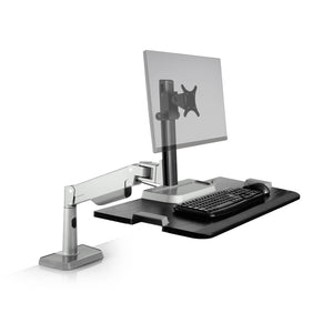 Innovative Winston Lift Edge Mount One Monitor Adjustable Standing Desk Converter-Standing Desk Converters-Innovative-Silver-Ergo Standing Desks