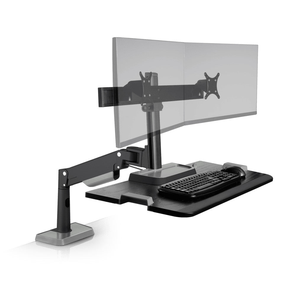 三菱 diamondcrysta ×2 + ErgoGrade-stand Innovative Winston Lift Edge Mount Two Monitor Adjustable Standing
