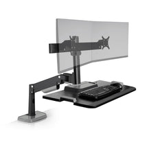 Load image into Gallery viewer, Innovative Winston Lift Edge Mount Two Monitor Adjustable Standing Desk Converter-Standing Desk Converters-Innovative-Vista Black-Ergo Standing Desks