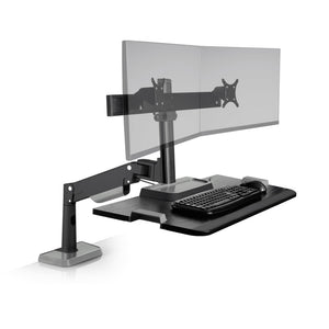 Innovative Winston Lift Edge Mount Two Monitor Adjustable Standing Desk Converter-Standing Desk Converters-Innovative-Vista Black-Ergo Standing Desks