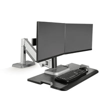 Load image into Gallery viewer, Innovative Winston Lift Edge Mount Two Monitor Adjustable Standing Desk Converter-Standing Desk Converters-Innovative-Ergo Standing Desks