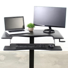 Load image into Gallery viewer, Vivo 36&quot; Wide Compact Crank Adjustable Height Standing Desk- Black-Crank Adjustable Desks-Vivo-Ergo Standing Desks