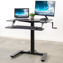 Load image into Gallery viewer, Vivo 36&quot; Wide Compact Crank Adjustable Height Standing Desk- Black-Crank Adjustable Desks-Vivo-Black-Ergo Standing Desks