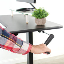Load image into Gallery viewer, Vivo 36&quot; Wide Compact Crank Adjustable Height Standing Desk- Black-Crank Adjustable Desks-Vivo-Black-Ergo Standing Desks