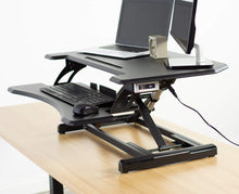 Load image into Gallery viewer, Vivo 31&quot; Wide Electric Adjustable Height Sit Stand Desk Converter- Black-Electric Standing Desks-Vivo-Ergo Standing Desks