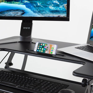 Vivo 36" Wide Adjustable Height Stand Up Desk Converter-Standing Desk Converters-Vivo-Ergo Standing Desks