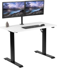 Load image into Gallery viewer, Vivo 43&quot; Wide Standard Electric Adjustable Sit Stand Desk- Black Frame-Electric Standing Desks-Vivo-White Top-Ergo Standing Desks