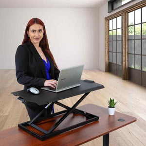 Eureka Ergonomic 30" Wide Adjustable Laptop Standing Desktop Converter- Black-Standing Desk Converters-Eureka Ergonomic-Black-Ergo Standing Desks