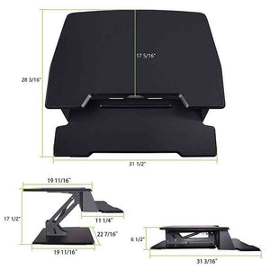 Eureka Ergonomic 31.5" Wide Adjustable Height Stand Desk Converter-Standing Desk Converters-Eureka Ergonomic-Ergo Standing Desks