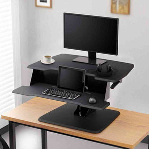 Eureka Ergonomic 31.5" Wide Adjustable Height Stand Desk Converter-Standing Desk Converters-Eureka Ergonomic-Black-Ergo Standing Desks