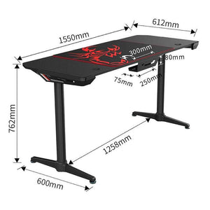 Eureka Ergonomic I60 Computer Gaming Desk-Gaming Desks-Eureka Ergonomic-Black-Ergo Standing Desks