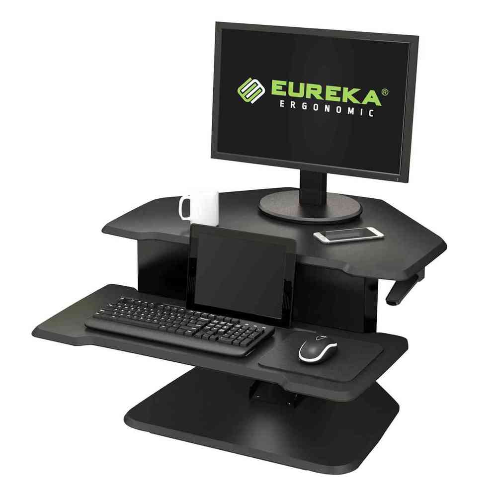 Eureka L-Shaped Corner Standing Desk with Accessories for Home Office