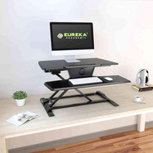 Load image into Gallery viewer, Eureka Ergonomic Electric 31&quot; Wide Adjustable Height Standing Desk Converter- Black-Standing Desk Converters-Eureka Ergonomic-Black-Ergo Standing Desks