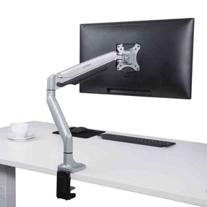 Eureka Ergonomic Single Desk Mount Full Motion Adjustable Monitor Arm-Monitor Arms-Eureka Ergonomic-Silver-Ergo Standing Desks