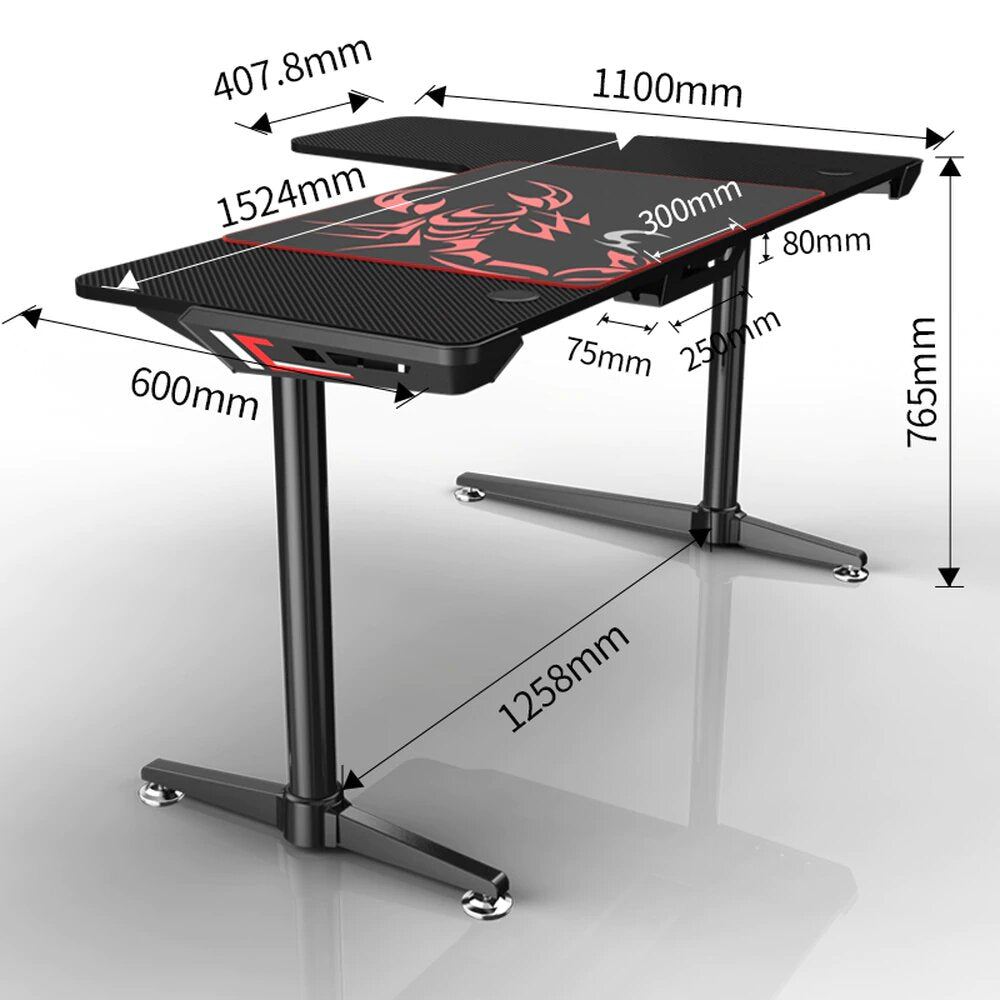 EUREKA ERGONOMIC Standing Desk L Shaped, 60 Inch Gaming Desk Electric  Height