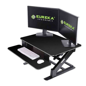 Eureka Ergonomic 32" Wide Adjustable Height Sit Stand Desk Converter-Standing Desk Converters-Eureka Ergonomic-Black-Ergo Standing Desks