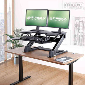 Eureka Ergonomic 36" Wide Gen 2 Adjustable Height Pro Standing Desk Converter-Standing Desk Converters-Eureka Ergonomic-Black-Ergo Standing Desks