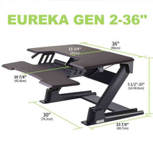Load image into Gallery viewer, Eureka Ergonomic 36&quot; Wide Gen 2 Adjustable Height Pro Standing Desk Converter-Standing Desk Converters-Eureka Ergonomic-Ergo Standing Desks