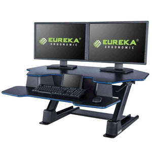 Eureka Ergonomic 46" Wide Adjustable Height Standing Desk Converter - Black-Standing Desk Converters-Eureka Ergonomic-Black w/ Blue Accent Stripe-Ergo Standing Desks