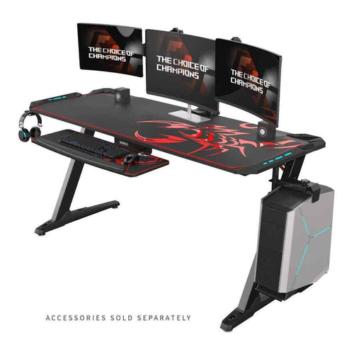 Eureka Ergonomic Z60 Gaming Desk with RGB Lights-Gaming Desks-Eureka Ergonomic-Black-Ergo Standing Desks