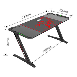 Eureka Ergonomic Z60 Gaming Desk with RGB Lights-Gaming Desks-Eureka Ergonomic-Black-Ergo Standing Desks