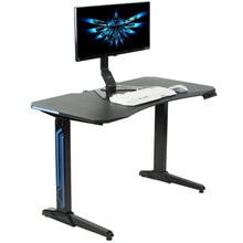 Load image into Gallery viewer, Vivo 47&quot; Wide Black Electric Adjustable Height Gaming Desk w/ LED Lights-Gaming Desks-Vivo-Black-Ergo Standing Desks