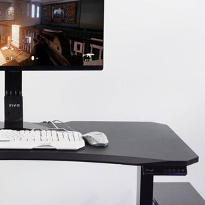 Vivo 47" Wide Black Electric Adjustable Height Gaming Desk w/ LED Lights-Gaming Desks-Vivo-Black-Ergo Standing Desks