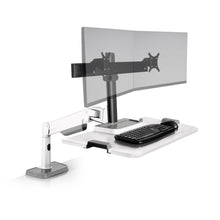 Load image into Gallery viewer, Innovative Winston Lift Edge Mount Two Monitor Adjustable Standing Desk Converter-Standing Desk Converters-Innovative-Flat White-Ergo Standing Desks