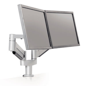 Innovative 7000-8408 Articulating Dual Monitor Arm Mount-Monitor Arms-Innovative-Silver-Ergo Standing Desks