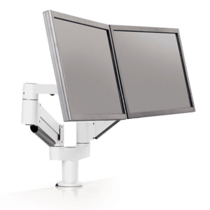 Innovative 7000-8408 Articulating Dual Monitor Arm Mount-Monitor Arms-Innovative-Flat White-Ergo Standing Desks
