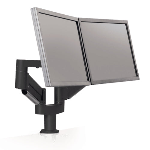 Innovative 7000-8408 Articulating Dual Monitor Arm Mount-Monitor Arms-Innovative-Vista Black-Ergo Standing Desks