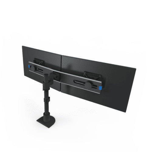 Innovative 9136-S-FM Adjustable Vertical/Horizontal Dual Monitor Pole Mount-Monitor Arms-Innovative-Vista Black-Ergo Standing Desks