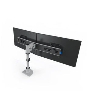 Innovative 9136-S-FM Adjustable Vertical/Horizontal Dual Monitor Pole Mount-Monitor Arms-Innovative-Silver-Ergo Standing Desks