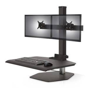 Innovative Winston Workstation Dual Monitor Adjustable Standing Desk Converter-Standing Desk Converters-Innovative-Vista Black-Standard 23" x 30"-Ergo Standing Desks