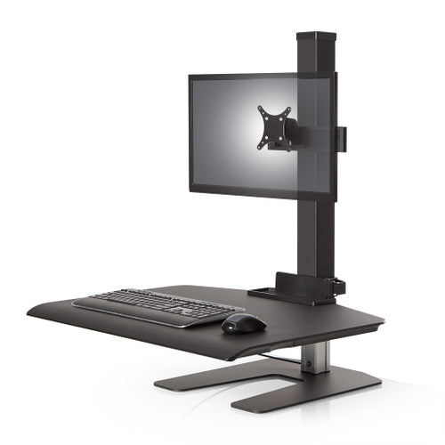 Innovative Winston Workstation Single Monitor Adjustable Standing Desk Converter-Standing Desk Converters-Innovative-Vista Black-Standard 23