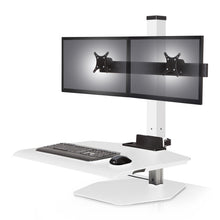 Load image into Gallery viewer, Innovative Winston Workstation Dual Monitor Adjustable Standing Desk Converter-Standing Desk Converters-Innovative-Flat White-Standard 23&quot; x 30&quot;-Ergo Standing Desks