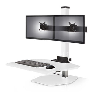 Innovative Winston Workstation Dual Monitor Adjustable Standing Desk Converter-Standing Desk Converters-Innovative-Flat White-Standard 23" x 30"-Ergo Standing Desks