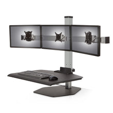 Load image into Gallery viewer, Innovative Winston Workstation Triple Monitor Adjustable Standing Desk Converter-Standing Desk Converters-Innovative-Silver-Standard 23&quot; x 30&quot;-Ergo Standing Desks