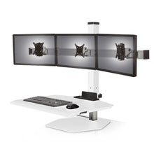 Load image into Gallery viewer, Innovative Winston Workstation Triple Monitor Adjustable Standing Desk Converter-Standing Desk Converters-Innovative-Flat White-Standard 23&quot; x 30&quot;-Ergo Standing Desks