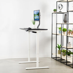 Vivo 43" Wide Electric Adjustable Sit Stand Desk with Memory Presets- White Frame-Electric Standing Desks-Vivo-Ergo Standing Desks