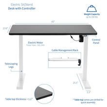 Load image into Gallery viewer, Vivo 43&quot; Wide Standard Electric Adjustable Sit Stand Desk- White Frame-Electric Standing Desks-Vivo-Ergo Standing Desks