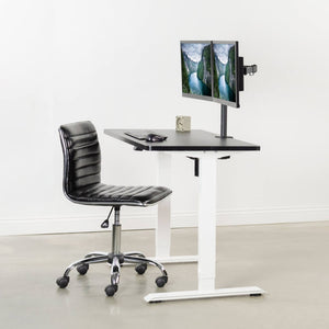 Vivo 43" Wide Standard Electric Adjustable Sit Stand Desk- White Frame-Electric Standing Desks-Vivo-Ergo Standing Desks